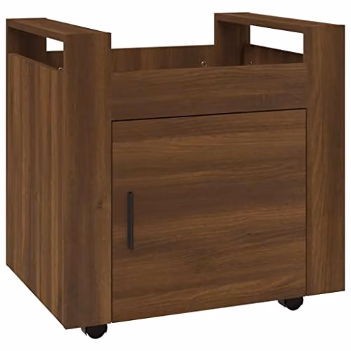 vidaXL Desk Trolley in Brown Oak, W: 60 cm, D: 45 cm, H: 60 cm – 1