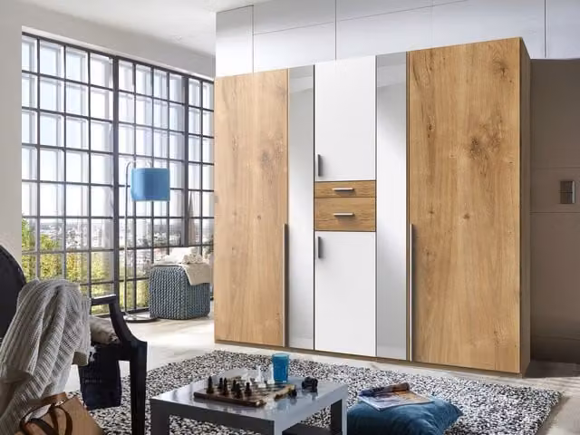 Odessa 5 Door Planked Wardrobe in Oak