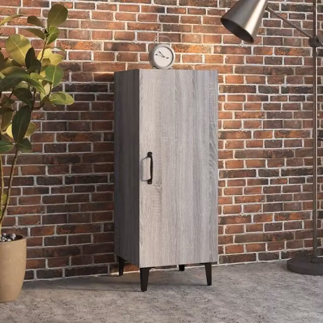 Berkfield Home Grey Sonoma Sideboard in Engineered Wood, W/D/H: 34.5 x 34 x 90 cm
