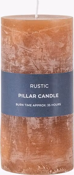 Perch & Parrow Pack of 2 Classic Brown Round Pillar Tabletop Candles