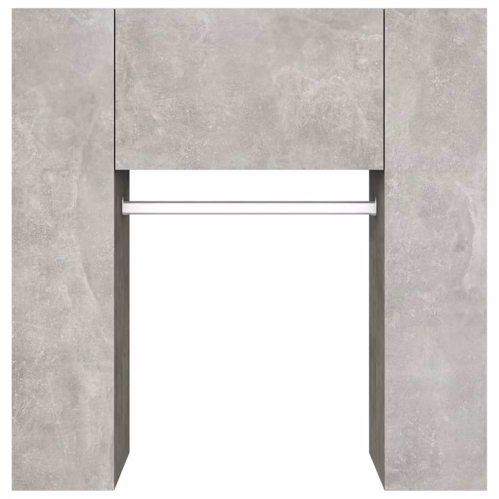 Berkfield Home Set of 2 Modern Hallway Cabinets in Concrete Grey and White Glossy Engineered Wood – 3