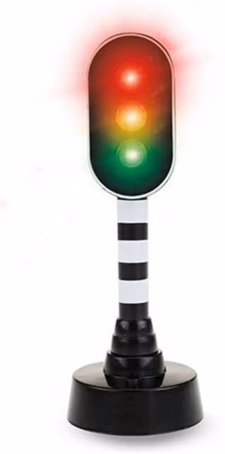 UMKYTOYS Traffic Stop Light Lamp Toy for Kids Road Safety Playset, Multicolour and White