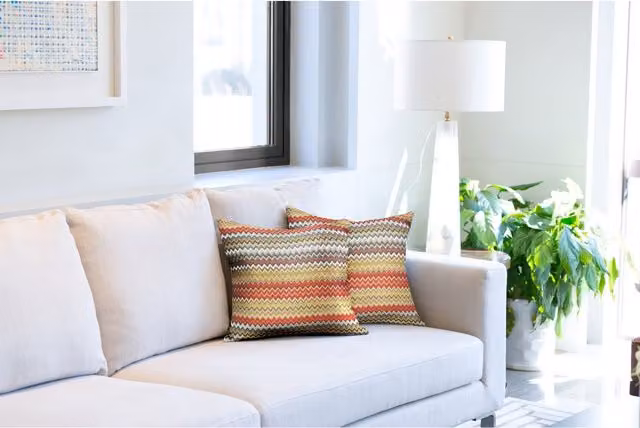 NewEdgeBlinds Plain Mid-Century Square Cushion Covers in Orange