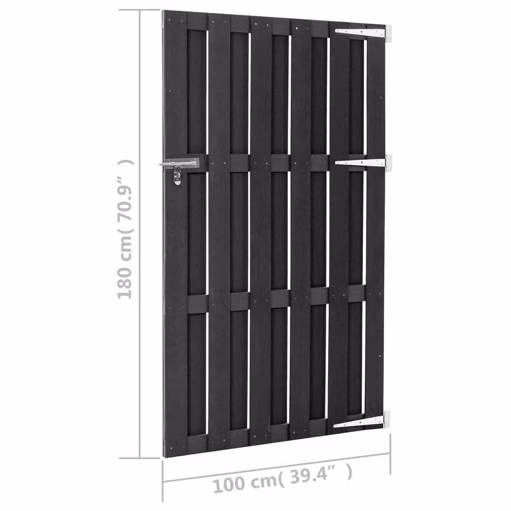 Berkfield Home Durable WPC Sliding Garden Gate, Grey, W: 100 cm, H: 180 cm – 5