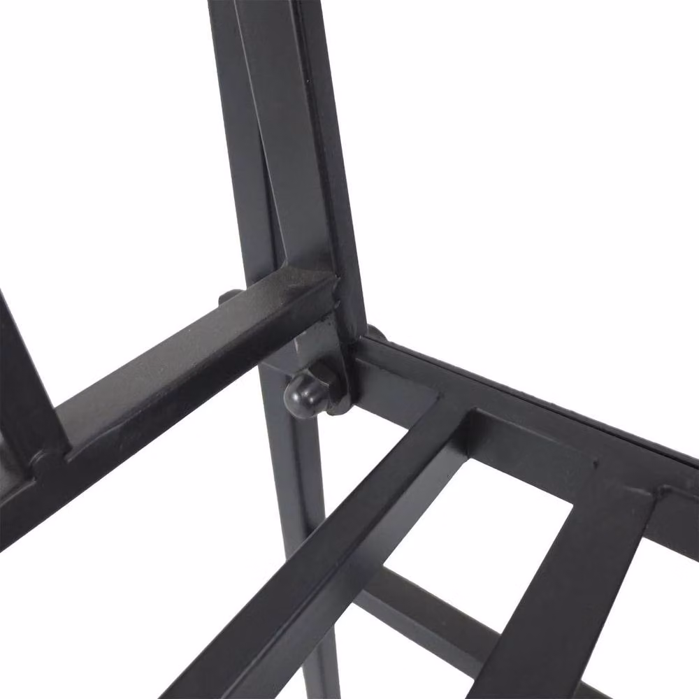 Hinsinc Art Deco Metal Garden Bench with Arch in Matt Black – 3