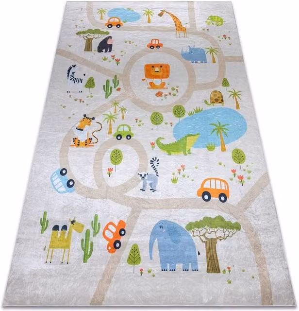 RugsX Bambino Kids Motif Rug in Beige, W: 80 cm, L: 150 cm