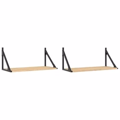 vidaXL Set of 2 Wall Shelves in Sonoma Oak, W/D/H: 60 x 25 x 25.5 cm