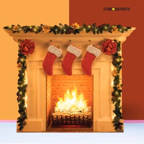 Star Cutouts SC1458 Fireplace Festive Christmas Cardboard Cutout Display, Multicolour, Height: 101 cm – 4