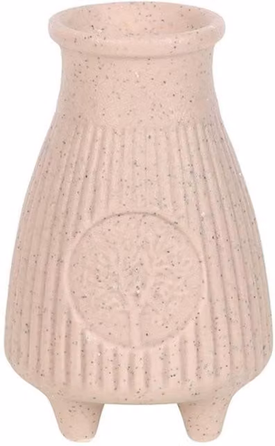 Something Different Beige Ribbed Ceramic Incense Holder