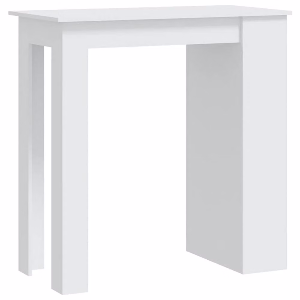 Berkfield Home Modern Bar Table with Storage Rack in White, W/D/H: 102 x 50 x 103.5 cm – 2