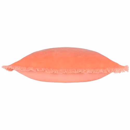 Furn Gracie Coral Cotton Velvet Fringed Cushion W/D/H: 45 x 45 x 45 cm – 2