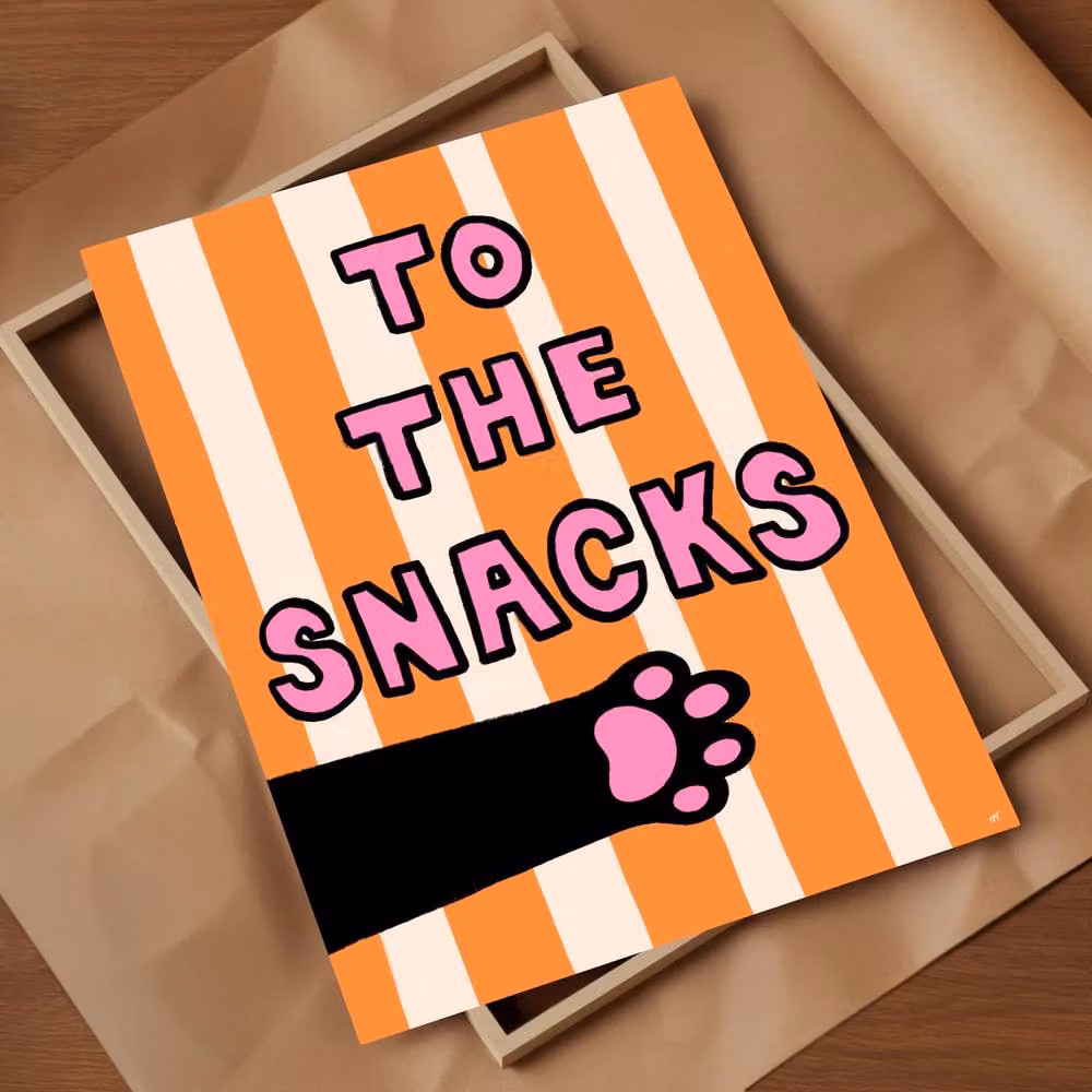 The Paper Tail To The Snacks Print, Multicolour, W: 29.7 cm, H: 42.0 cm – 2