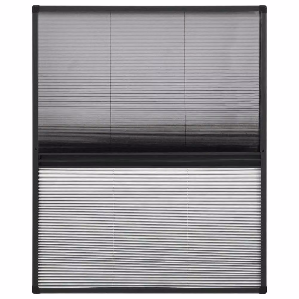 Berkfield Home Pleated Aluminium Insect Screen for Windows with Shade, Black, W: 60 cm, H: 80 cm – 2
