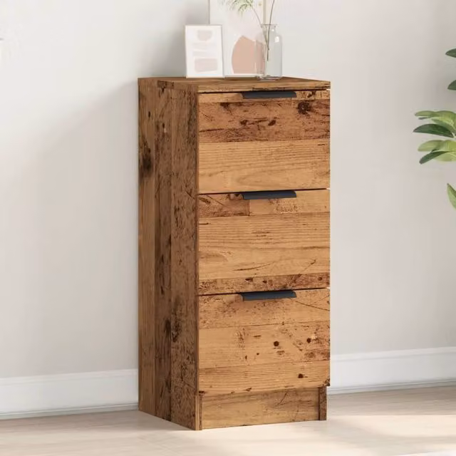 Berkfield Home Old Wood Sideboard in Brown, MDF, W/D/H: 30 x 30 x 70 cm – 1