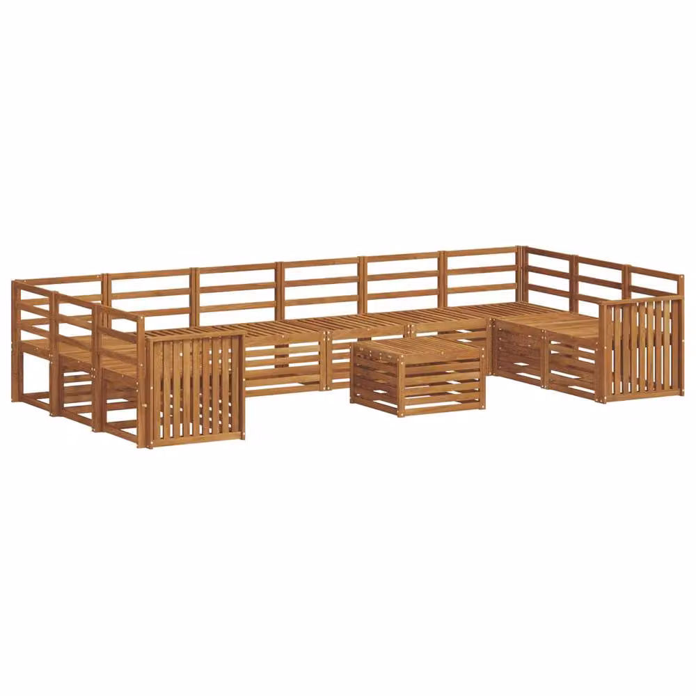 Berkfield Home 11-Piece Outdoor Sofa Set in Brown Solid Acacia Wood – 2
