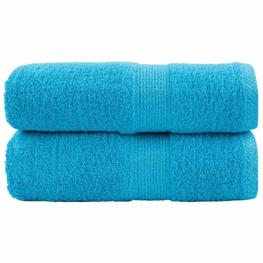 Berkfield Home SOLUND Premium Cotton Soap Towels, Turquoise, 2 Pack, W/D/H: 30 x 30 x 30 cm – 2