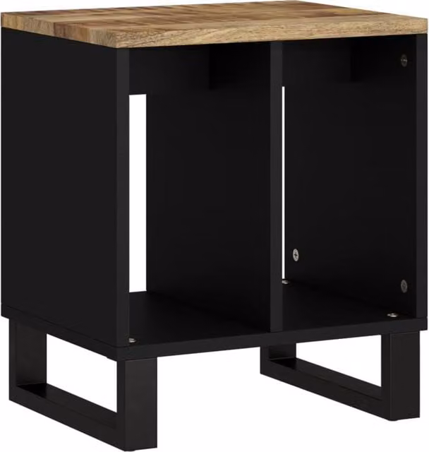 Berkfield Home Side Table in Brown, Solid Mango and Engineered Wood, W: 40 cm, D: 31 cm, H: 46 cm