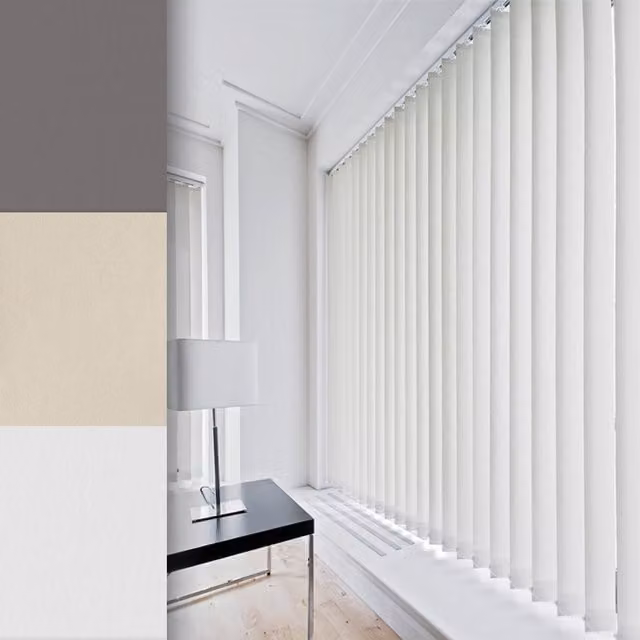 Caecus White Plain Blackout Vertical Blind Complete Set, W: 60 cm, H: 240 cm