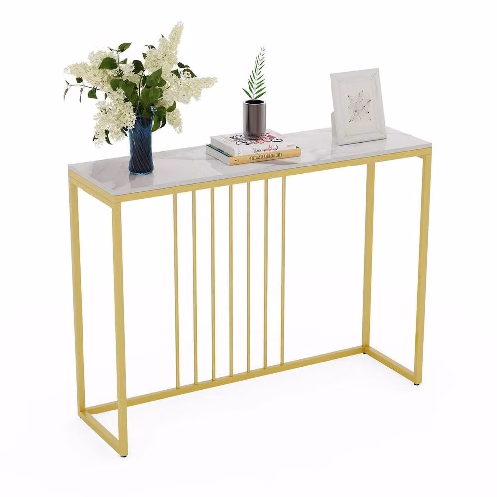 SPETLEK Slim Narrow Hallway Console Table in White – 2