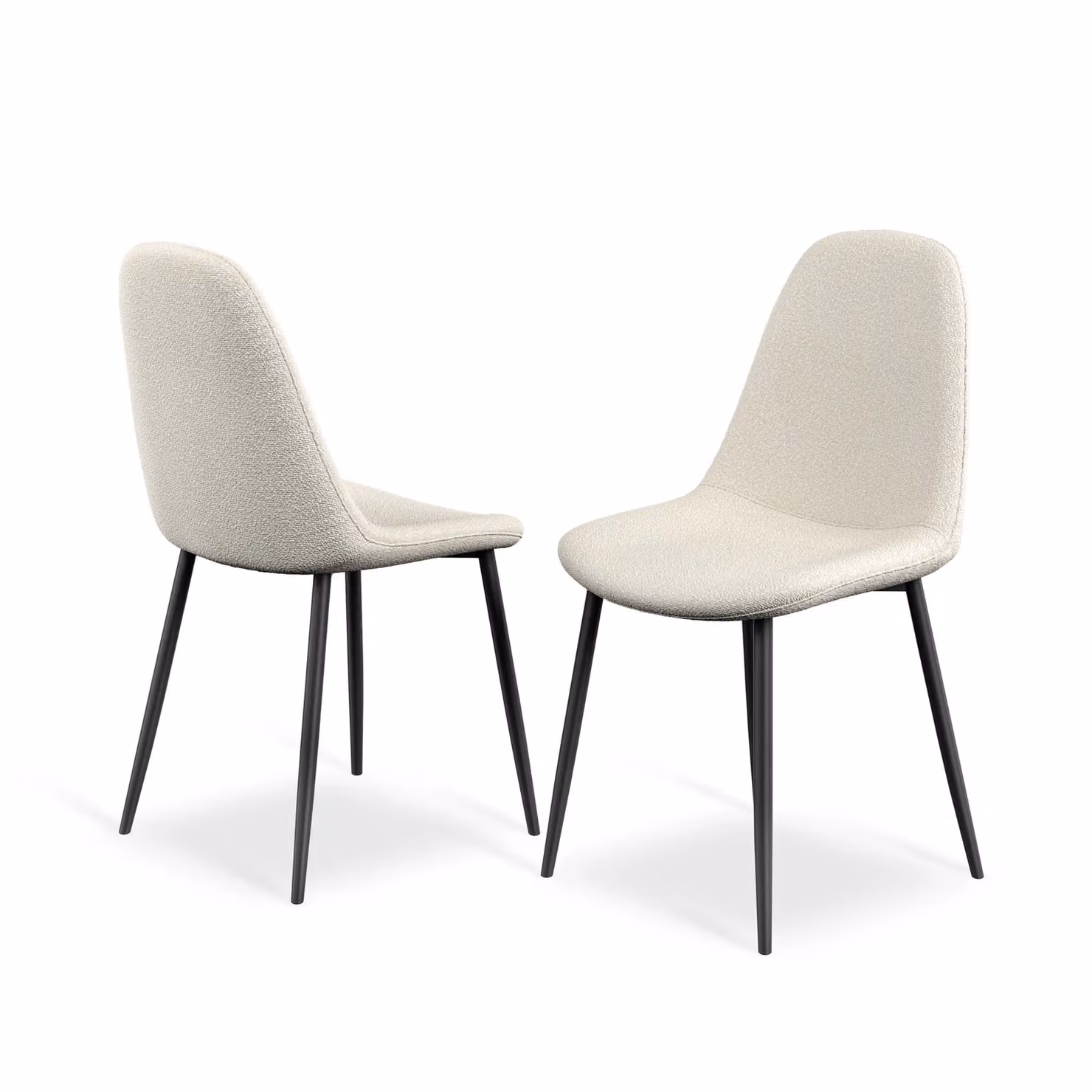 More4Homes Haydon Extending Dining Table and 4 Maya Boucle Dining Chairs Set, White Marble Effect and Ivory – 2