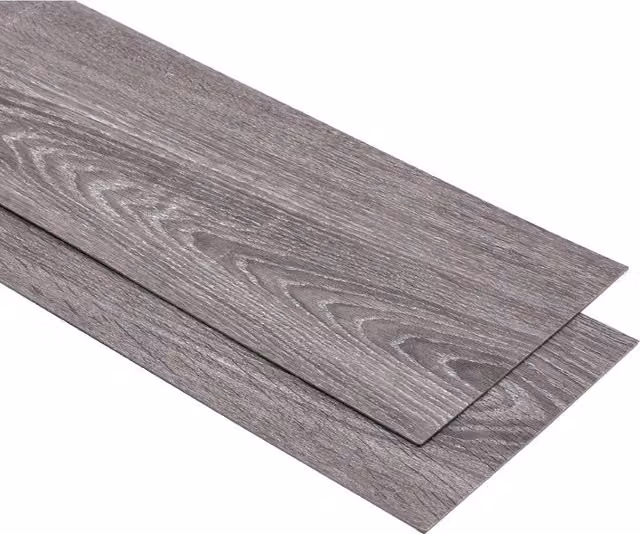 Living and Home Rustic Wood Effect Self Adhesive Flooring Planks in Dark Grey, 36 Pieces – 1