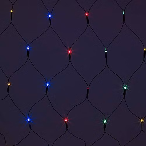 The Christmas Workshop 360 LED Multi-Coloured Net Design Christmas Window Lights, W 3.5 m x H 1.2 m – 1