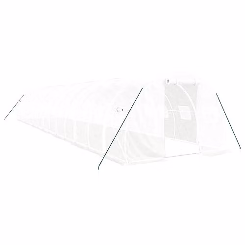 vidaXL Greenhouse with Steel Frame in White, W/D/H: 14 x 3 x 2 m – 1