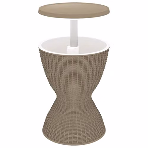 vidaXL 3-in-1 Ice Cooler Table, Brown Polypropylene, W/D/H: 82 x 57 x 48 cm
