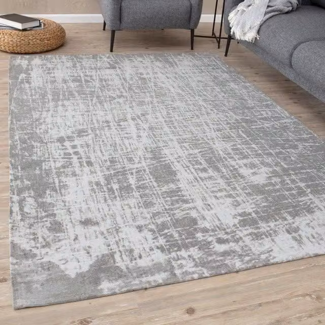 THE RUGS Abstract Design Grey Machine Washable Area Rug, W: 200 cm, D: 290 cm