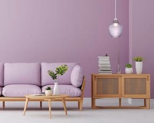Happy Homewares Modern Round Etched Glass Pendant Lamp Shade in Lilac and Purple, W: 23 cm, D: 21 cm, H: 21 cm – 2