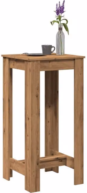 Berkfield Home Artisan Oak Bar Table in Brown, W/D/H: 51 x 50 x 103.5 cm – 1