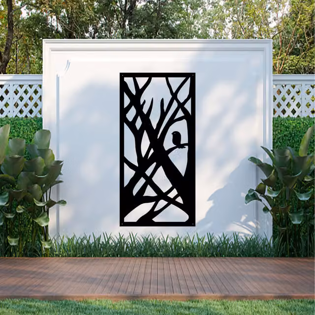 Laser Hut Gardnielsium Black Metal Abstract Bird Wall Art