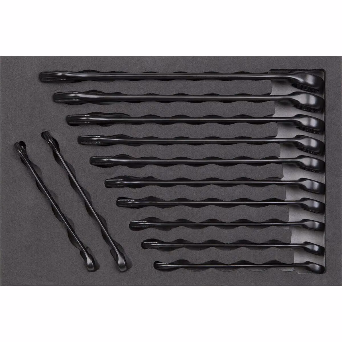 Loops 12-Piece Premium Slim Handled Combination Spanner Set, 12-Point Metric 15 Degree Offset Ring, Chrome Vanadium and Stainless Steel, Multicolour – 3