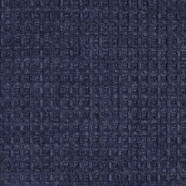 Linda Barker Luxury Waffle Fabric in Navy Blue