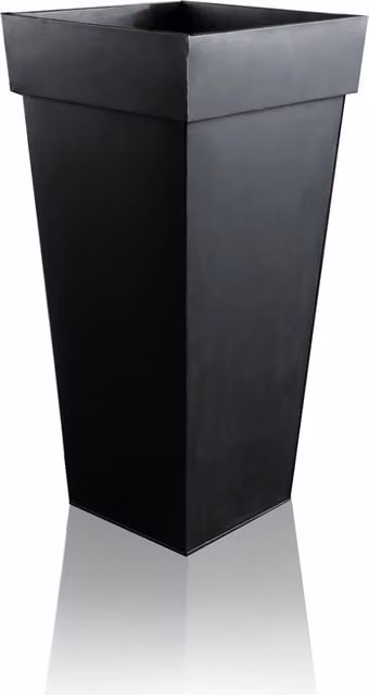 Primrose Black Tall Flared Square Zinc Planter Tub
