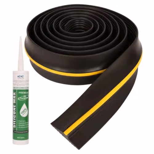 Harbour Housewares Self-Adhesive EPDM Rubber Universal Garage Door Bottom Seal Strip, Black, Length: 305 cm – 1