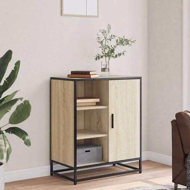 Berkfield Home Sonoma Oak Sideboard in Light Brown, W/D/H: 62 x 35 x 76 cm – 1