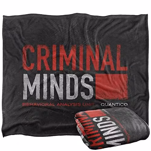 Trevco Criminal Minds Logo Silky Touch Super Soft Fleece Throw Blanket in White, W/D/H: 152 x 127 cm – 1