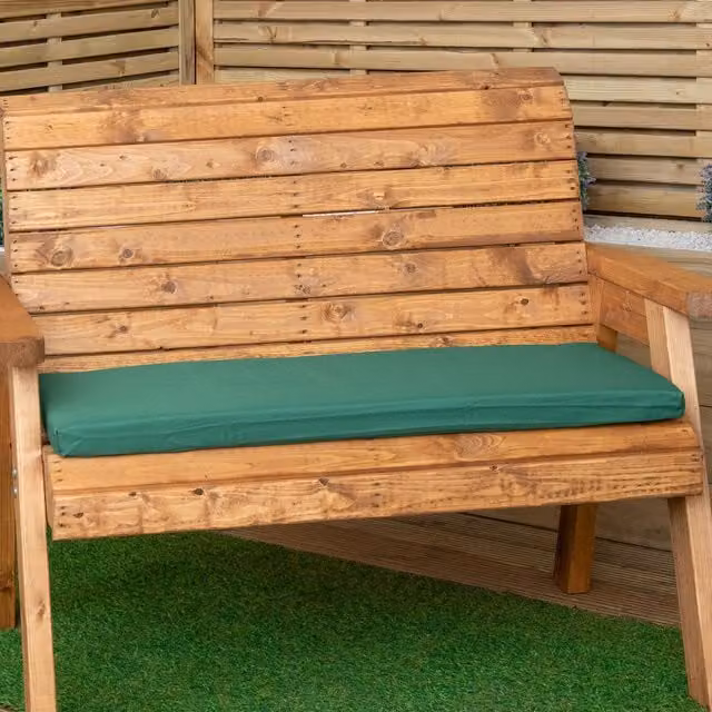 Samuel Alexander Green Rectangular Cushion Base for 2 Seater Wooden Garden Bench, W: 99 cm, D: 41 cm