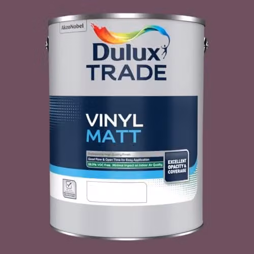 Dulux Trade Vinyl Matt Dispersion Paint in Mulberry Burst, 5 l – 1