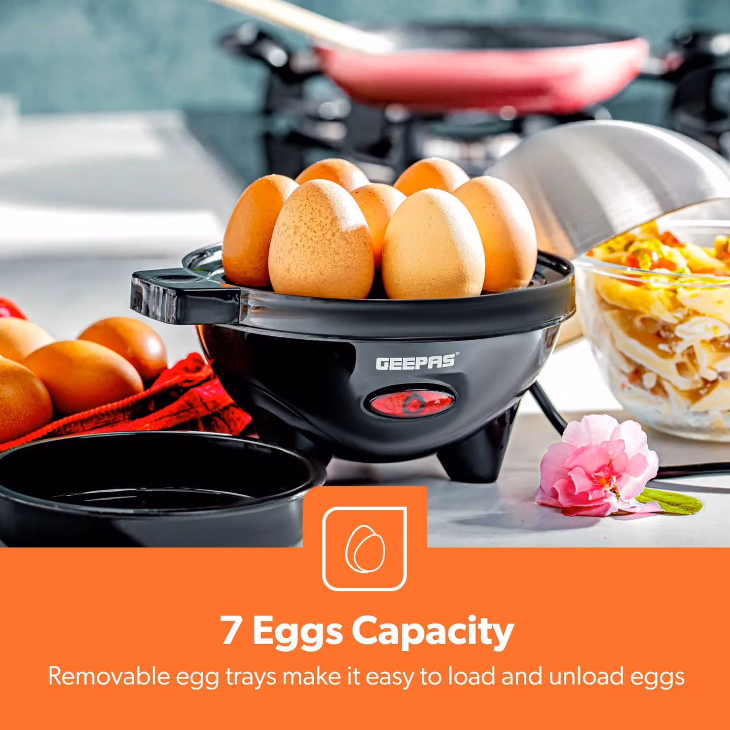 Geepas Electric Egg Boiler and Cooker with Auto Shut Off and Buzzer, Black – 2