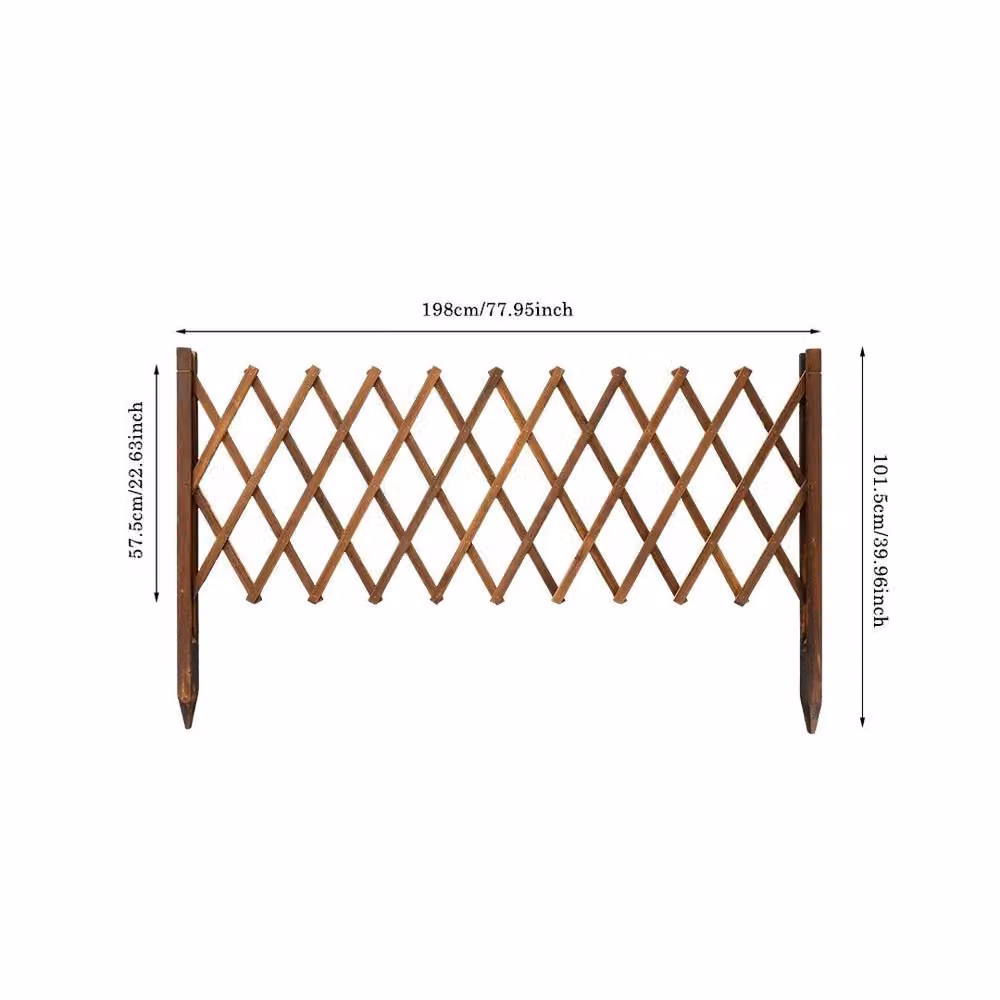 EONLION Large Expandable Woven Wooden Garden Wall Fence Panel, Brown, Width: 100 cm – 2