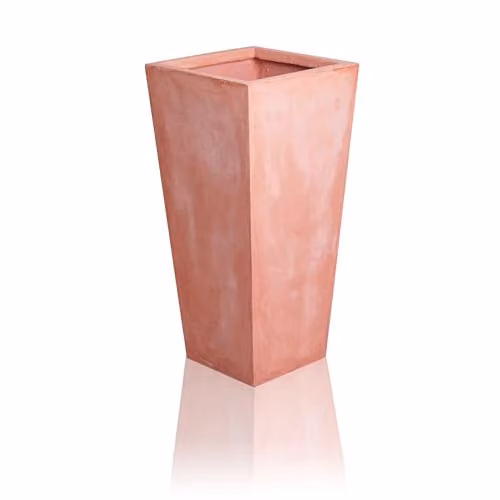 Primrose Fibrecotta Terracotta Tall Flared Square Planter in Red or Brown, H: 89 cm, W: 43 cm, D: 43 cm – 1