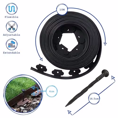 Harbour Housewares 40m Flexible Plastic Lawn Edging in Brown – 2