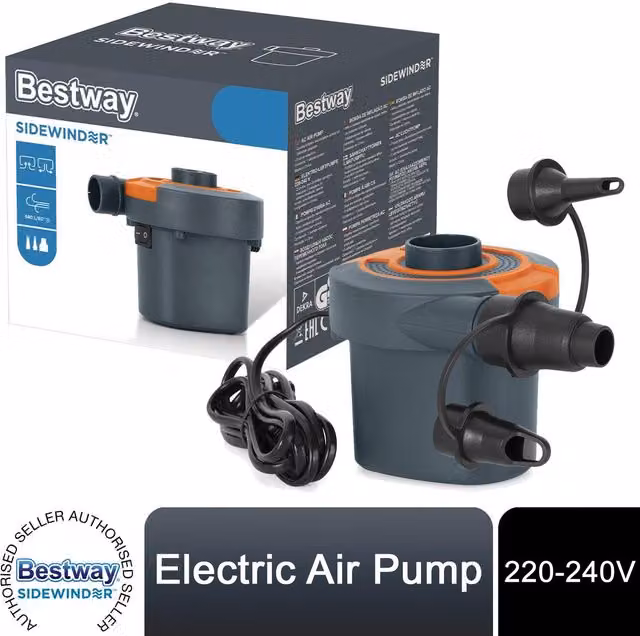 Bestway Sidewinder AC Powered Air Pump, Black and Grey, 220-240V