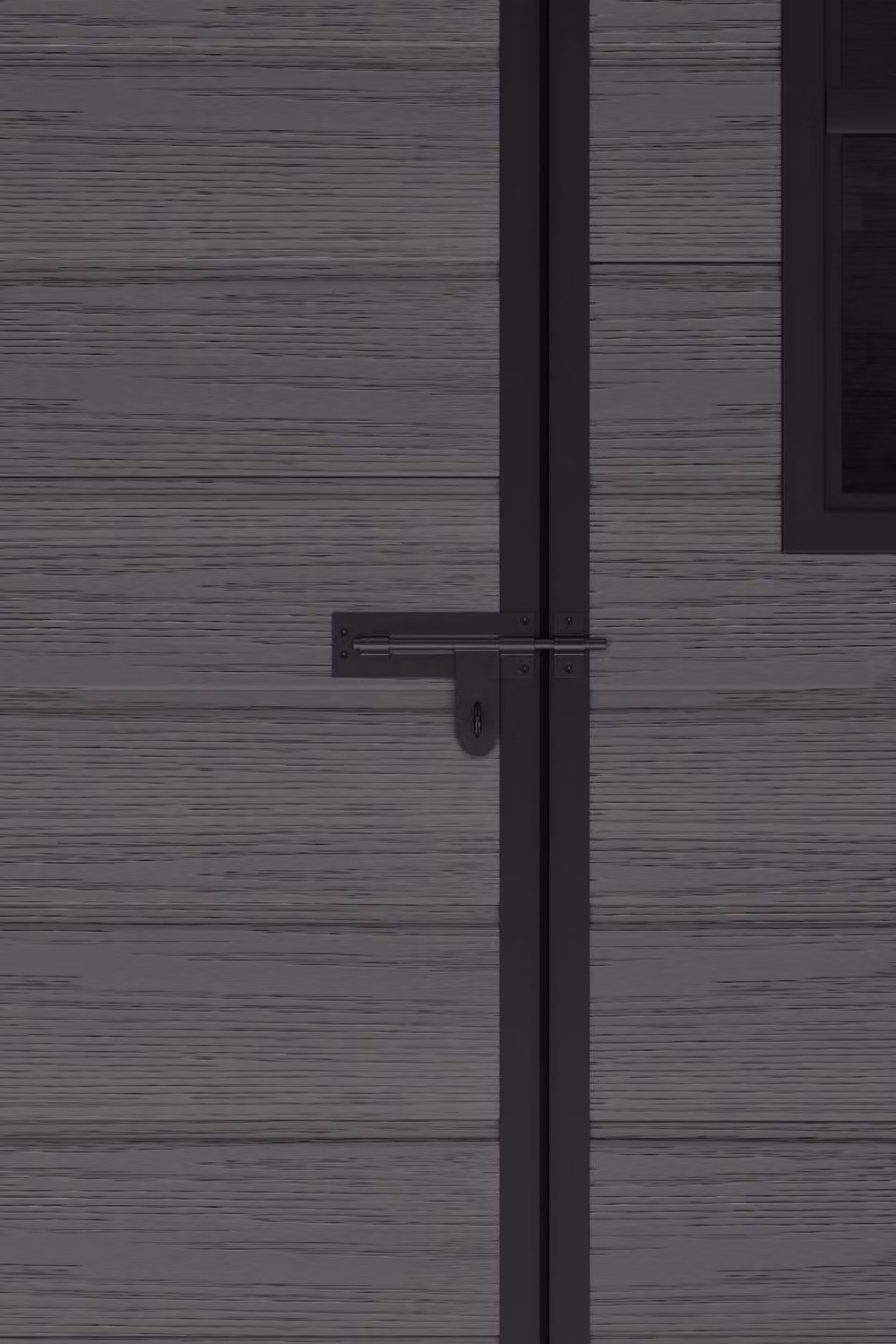 Living and Home Plastic Pent Garden Storage Shed with Lockable Door and Window in Dark Grey, H 183 x W 152.4 x D 92 cm – 4