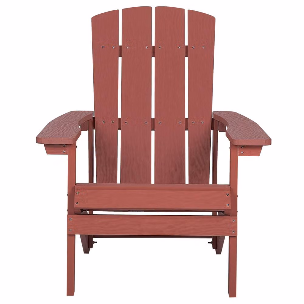 Wyld and Coco Red Wood-Effect Garden Lounge Chair with Footstool – 3