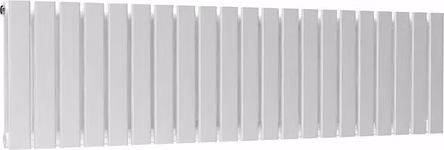 Lux Heat White Steel Flat Horizontal Wall Mounted Radiator, H: 40.0 cm x W: 147.0 cm