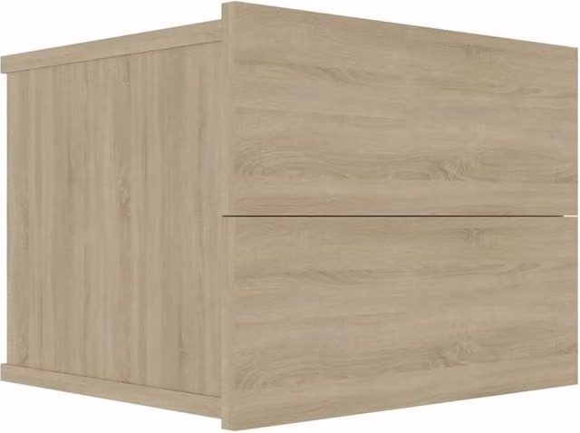 Berkfield Home Elegant Bedside Cabinets, 2 Piece Set in Sonoma Oak and Beige, W/D/H: 40 x 30 x 30 cm