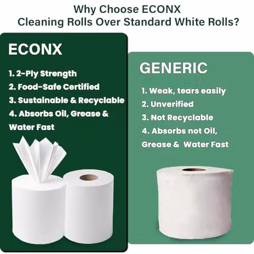 ECONX White 2-Ply Embossed Centrefeed Paper Towel Rolls, Pack of 6 – 5